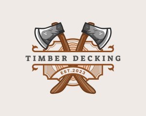 Lumberjack Woodcutter Axe  logo design