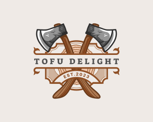 Lumberjack Woodcutter Axe  logo design