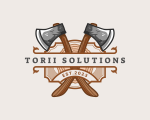 Lumberjack Woodcutter Axe  logo design