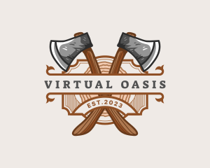 Lumberjack Woodcutter Axe  logo design