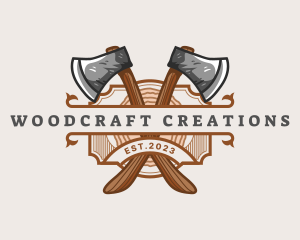 Lumberjack Woodcutter Axe  logo design