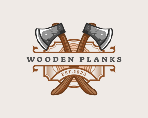 Lumberjack Woodcutter Axe  logo design