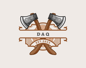 Lumberjack Woodcutter Axe  logo design