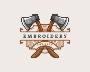 Lumberjack Woodcutter Axe  logo design