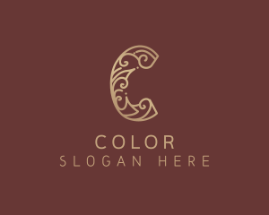 Golden - Elegant Decorative Letter C logo design