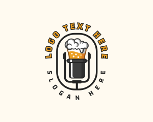 Alcohol - Beer Microphone Podcast logo design