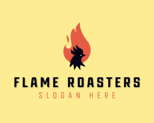 Roasting - BBQ Flame Chicken logo design