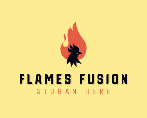 BBQ Flame Chicken logo design