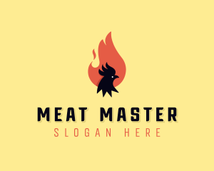 BBQ Flame Chicken logo design