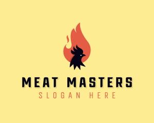 BBQ Flame Chicken logo design