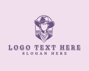 Saloon - Cowgirl Texas Rodeo logo design