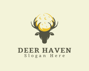 Night Moon Deer  logo design