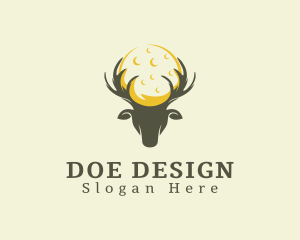 Doe - Night Moon Deer logo design