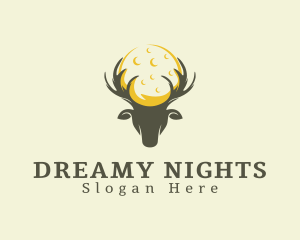 Night Moon Deer  logo design