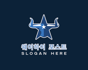 Blue Bull Star logo design