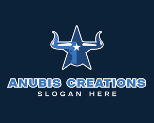 Blue Bull Star logo design