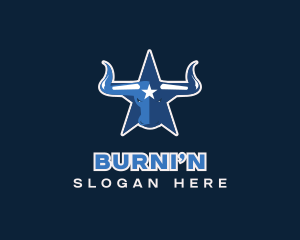 Blue Bull Star logo design