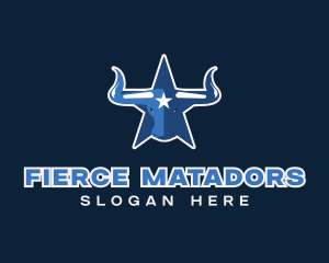 Blue Bull Star logo design