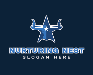 Blue Bull Star logo design