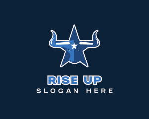 Blue Bull Star logo design