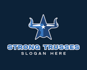 Blue Bull Star logo design