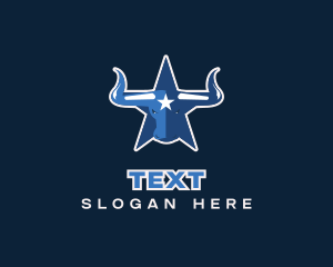 Blue Bull Star logo design