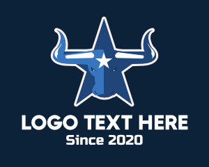 Aggressive - Blue Bull Star logo design