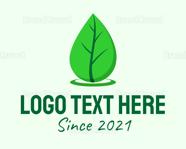 Green Leaf Droplet Logo