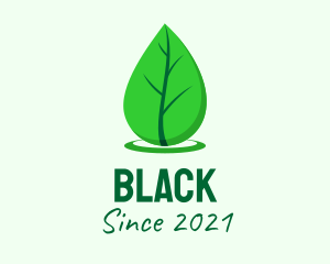 Vegan - Green Leaf Droplet logo design