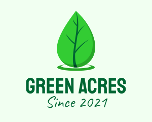 Agriculturist - Green Leaf Droplet logo design