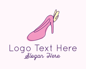 Shoe - Fashion Stiletto Monoline logo design