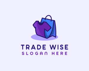 Shirt Shopping Bag Merchant logo design