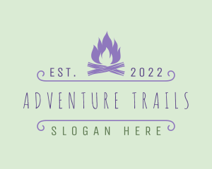 Fire Camping Adventure logo design