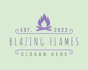 Fire Camping Adventure logo design