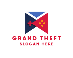 Country - Geometric Flag Gaming Controller logo design