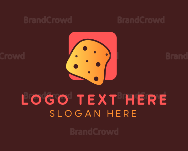 Cheese Bread Slice Logo