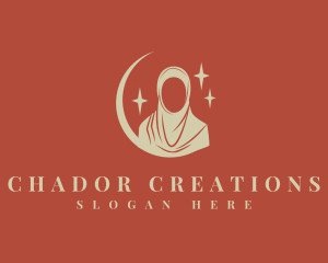 Chador - Starry Moon Hijab logo design