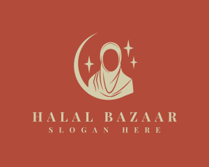 Starry Moon Hijab logo design