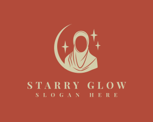 Starry Moon Hijab logo design