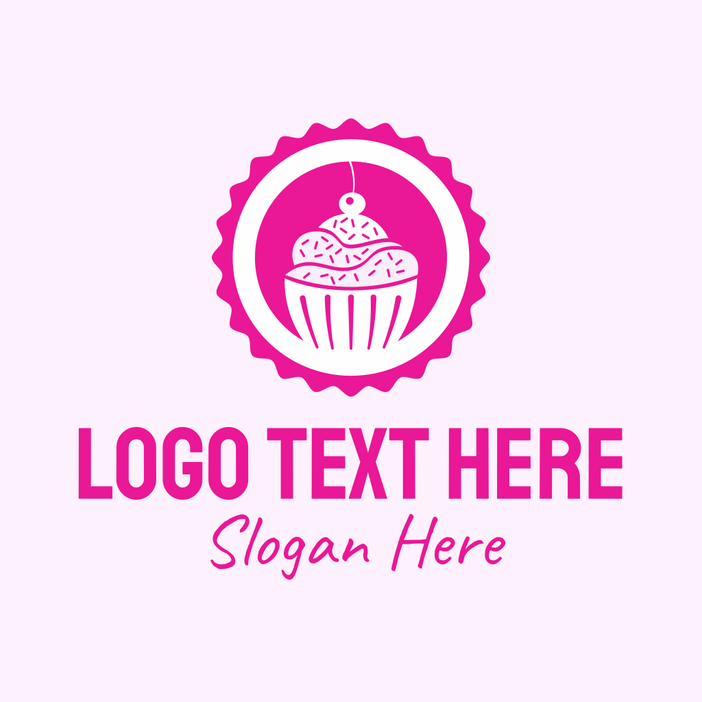 Pink Cupcake Badge Logo | BrandCrowd Logo Maker