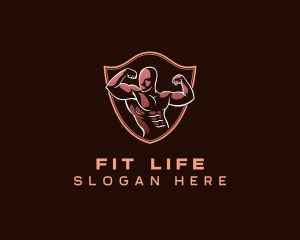 Fitness Muscle Man logo design