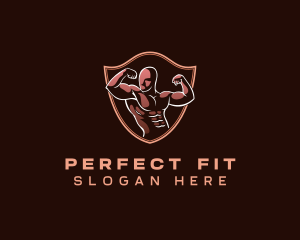 Fitness Muscle Man logo design