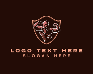 Fit - Fitness Muscle Man logo design