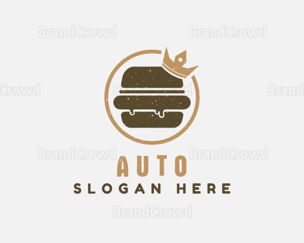 Retro Hamburger Crown Logo