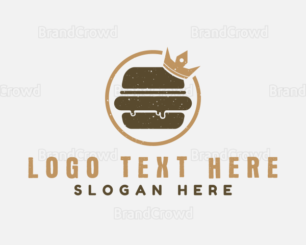 Retro Hamburger Crown Logo