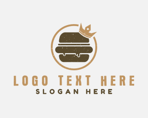 Sandwich - Retro Hamburger Crown logo design