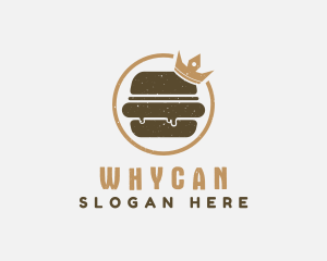 Retro Hamburger Crown Logo