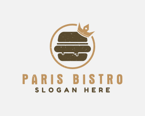 Retro Hamburger Crown logo design