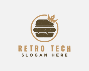 Retro Hamburger Crown logo design