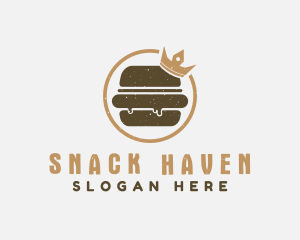 Retro Hamburger Crown logo design